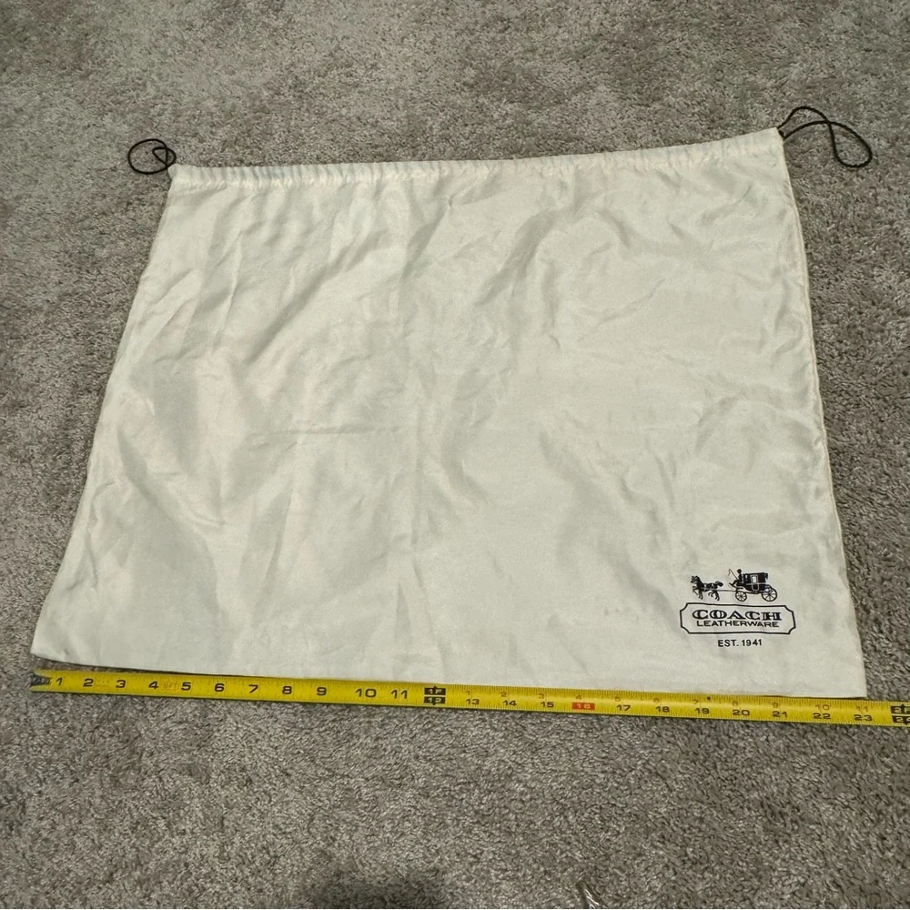 Like 🆕 Coach 23” x 19” vintage satin ivory large drawstring dust bag